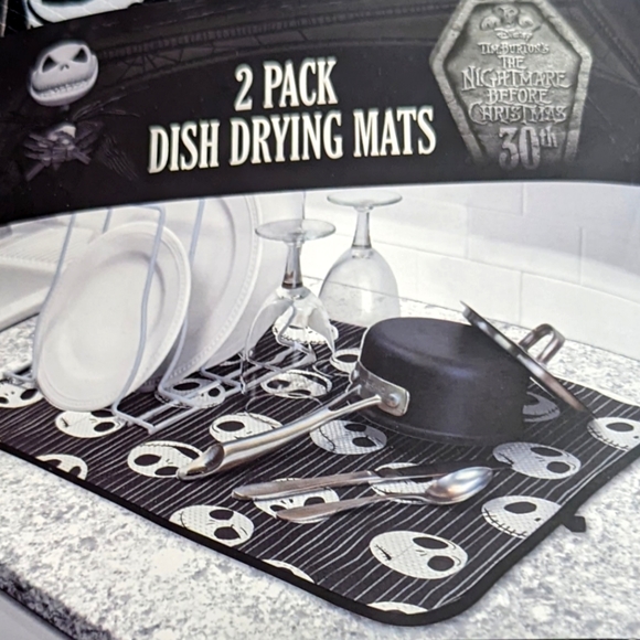 🆕 2pk Jack Skellington Nightmare Before Christmas Dish Drying Mat 🎃 Disney - Picture 1 of 4